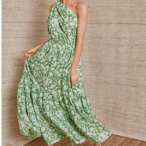Tuckernuck / Charina Sarte Dress Botanica One Shoulder Maxi Dress